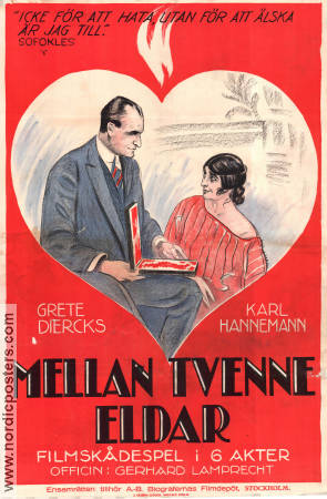 Mellan tvenne eldar (1923) Poster Grete Dierchs/Karl Hannemann