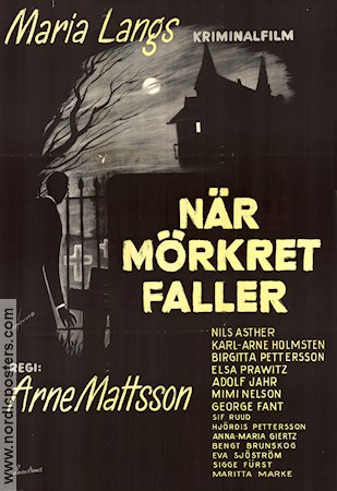 N�r m�rkret faller (1960) Poster 70x100cm Arne Mattsson/Nils Asther/Maria Lang