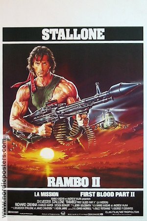 Rambo First Blood 2 (1985) Poster 35x50cm Belgium Sylvester Stallone/Rambo