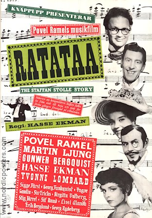 Ratataa (1956) Poster 70x100cm Povel Ramel/Martin Ljung/Gunwer Bergquist/Hasse Ekman/Yvonne Lombard/Yngve Gamlin art