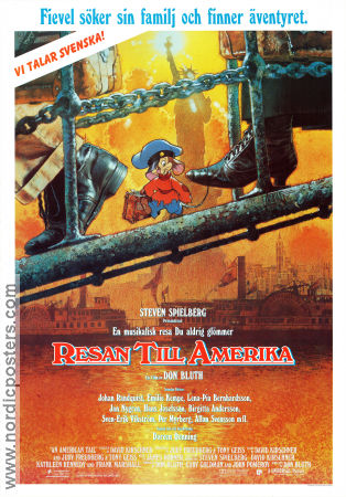Resan till Amerika (1986) Poster 70x100cm Fievel/Don Bluth/Animation