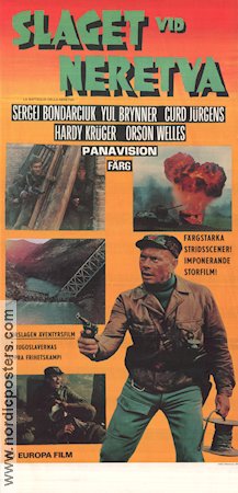 Slaget vid Neretva (1971) Poster 30x70cm Yul Brynner/Orson Welles