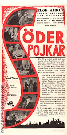 S�derpojkar (1940) Poster 30x70cm Elof Ahrle/Tollie Zellman/Siv Ericks/Stockholm