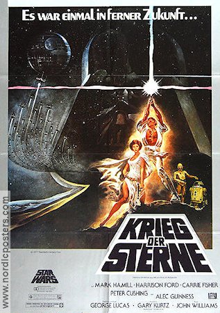 Stj�rnornas krig (1977) Poster 64x85cm Germany Mark Hamill/Harrison Ford/Carrie Fisher/Alec Guinness/George Lucas/Star Wars