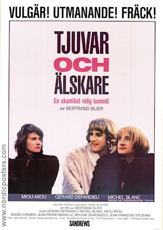 Tjuvar och �lskare (1986) Poster 70x100cm Bertrand Blier/Michel Blanc/Gerard Depardieu