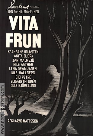 Vita frun (1961) Poster 70x100cm advance Karl-Arne Holmsten/Anita Bj�rk/Arne Mattsson/Hillman