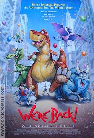 We're Back (1993) Poster 68x102cm USA Steven Spielberg/Animation