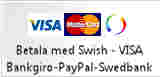 Betala med Swish, Bankgiro, VISA/MasterCard, PayPal, Swedbank
