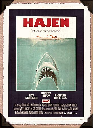 Köp Hajen filmaffisch 1975