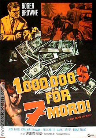 1.000.000$ för 7 mord 1977 poster Roger Browne Pengar