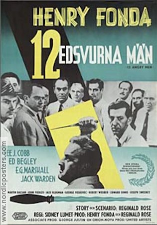 12 edsvurna män 1957 poster Henry Fonda Lee J Cobb Ed Begley Martin Balsam Jack Warden Sidney Lumet