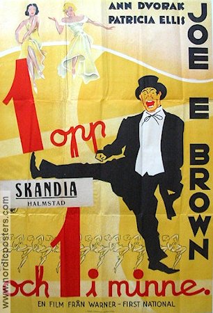 1 opp och 1 i minne 1936 poster Joe E Brown Ann Dvorak Busby Berkeley