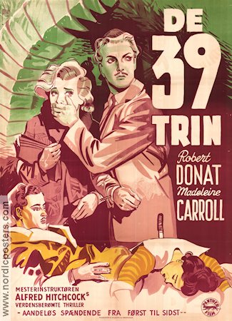 The 39 Steps 1935 poster Robert Donat Madeleine Carroll Alfred Hitchcock