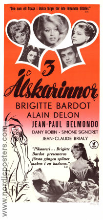 3 älskarinnor 1961 poster Jean-Paul Belmondo Michel Boisrond