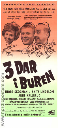 3 dar i buren 1963 poster Anita Lindblom Thore Skogman Arne Källerud Sven Ingvars Ragnar Frisk