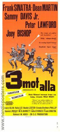 3 mot alla 1962 poster Frank Sinatra Dean Martin Sammy Davis Jr Peter Lawford John Sturges