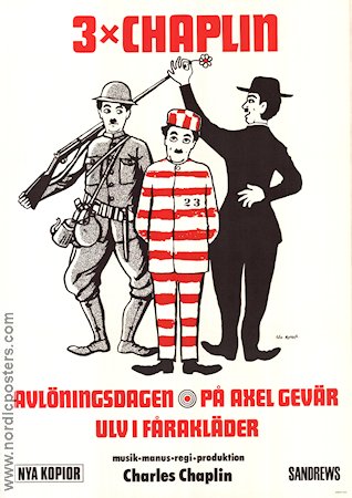 3xChaplin 1972 poster Charlie Chaplin Hitta mer: Silent movie Hitta mer: Festival Affischkonstnär: Leo Kouper