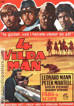 4 vilda män 1970 poster Leonard Mann Woody Strode Peter Martell Enzo Barboni