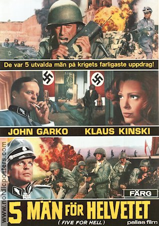 5 män för helvetet 1969 poster Klaus Kinski John Garko Margaret Lee Gianfranco Parolini Hitta mer: Nazi Krig
