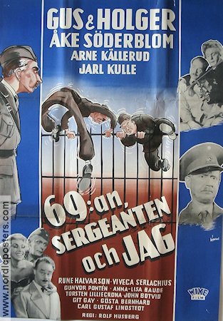 69:an sergeanten och jag 1952 poster Gus och Holger Gus Dahlström Viveca Serlachius