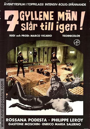 7 gyllene män slår till igen 1967 poster Rossana Podesta Marco Vicario