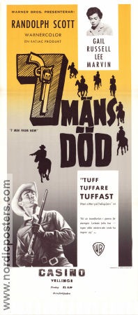 7 mäns död 1956 poster Randolph Scott Gail Russell Lee Marvin Budd Boetticher