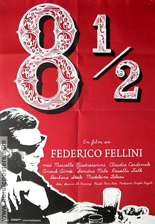 8 1-2 1963 poster Marcello Mastroianni Claudia Cardinale Anouk Aimée Federico Fellini