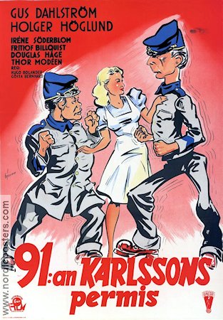 91:an Karlssons permis 1948 poster Gus Dahlström Holger Höglund Thor Modéen