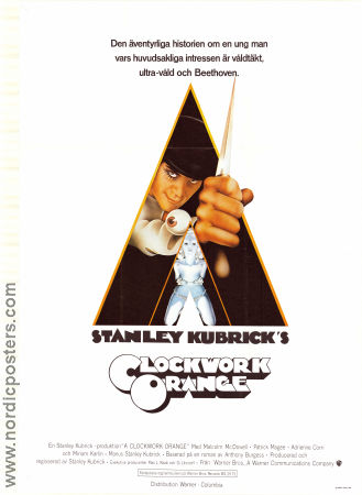 A Clockwork Orange 1971 affisch Malcolm McDowell Patrick Magee Michael Bates Stanley Kubrick Text: Anthony Burgess