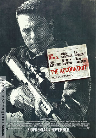 The Accountant 2016 poster Ben Affleck Anna Kendrick JK Simmons Gavin O´Connor