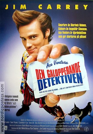 Ace Ventura: Pet Detective 1994 poster Jim Carrey Courteney Cox Sean Young Tone Loc Dan Marino Tom Shadyac Hundar