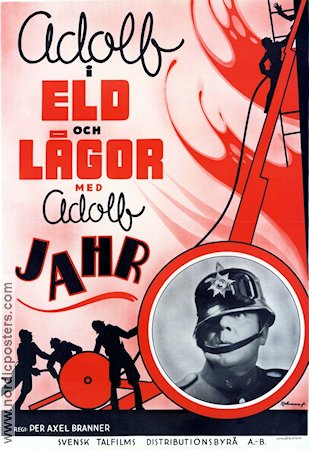 Adolf i eld och lågor 1939 poster Adolf Jahr Brand