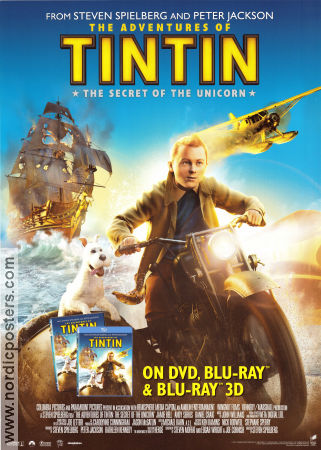 The Adventures of Tintin 2012 poster Tintin Steven Spielberg Animerat Hundar Från serier