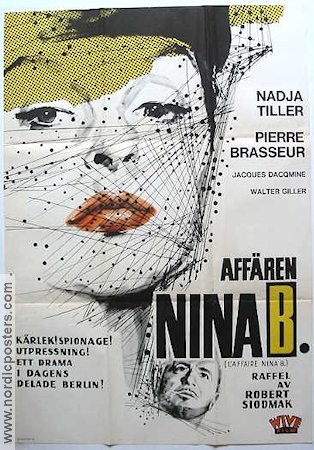 Affären Nina B 1961 poster Nadja Tiller Pierre Brasseur