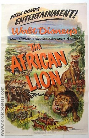 The African Lion 1955 poster Dokumentärer Katter