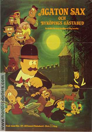Agaton Sax och Byköpings Gästabud 1976 poster Stig Lasseby Jan Gissberg Animerat Från serier