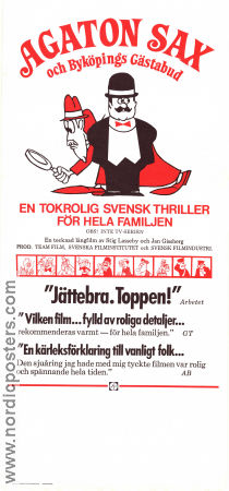 Agaton Sax och Byköpings Gästabud 1976 poster Stig Lasseby Jan Gissberg Animerat Från serier