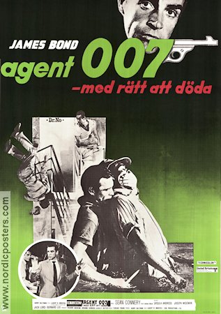 Agent 007 med rätt att döda 1963 poster Sean Connery Ursula Andress Terence Young Text: Ian Fleming