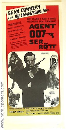 Agent 007 ser rött 1963 poster Sean Connery Daniela Bianchi Robert Shaw Lotte Lenya Terence Young