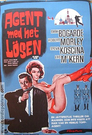 Agent med het lösen 1964 poster Dirk Bogarde Sylva Koscina Agenter