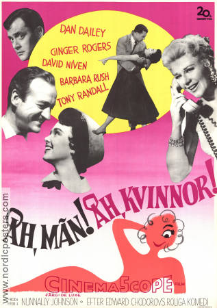 Åh män åh kvinnor! 1957 poster Dan Dailey Ginger Rogers David Niven Nunnally Johnson