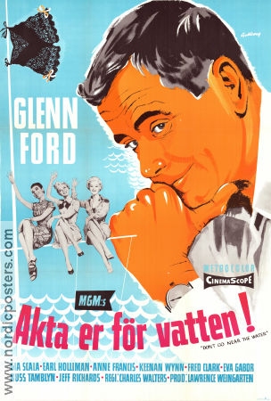 Akta er för vatten 1957 poster Glenn Ford Eva Gabor Earl Holliman Charles Walters