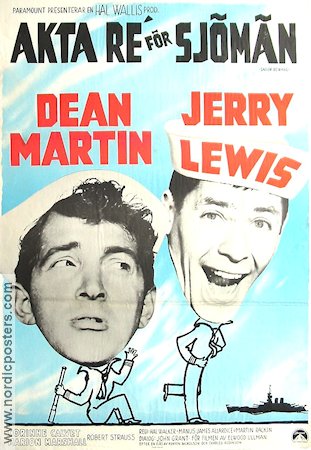 Aktare för sjömän 1952 poster Dean Martin Jerry Lewis Skepp och båtar