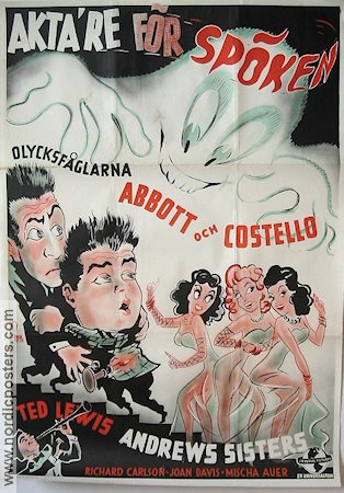 Aktare för spöken 1942 poster Abbott and Costello Andrews Sisters