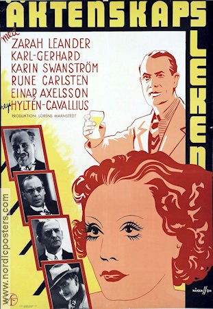 Äktenskapsleken 1935 poster Zarah Leander Karl Gerhard Karin Swanström Ragnar Hyltén-Cavallius