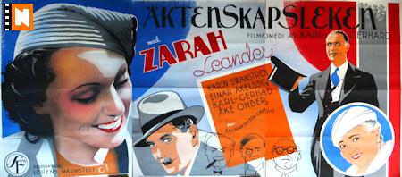 Äktenskapsleken 1935 poster Zarah Leander Karl Gerhard Karin Swanström Ragnar Hyltén-Cavallius Eric Rohman art Hitta mer: Large poster