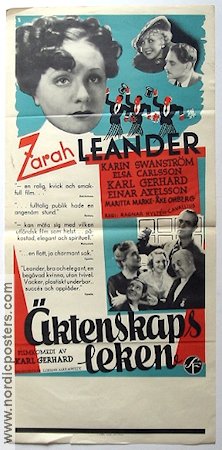 Äktenskapsleken 1935 poster Zarah Leander Karl Gerhard Karin Swanström Ragnar Hyltén-Cavallius