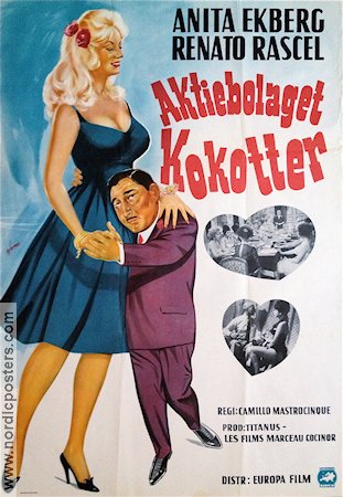 Aktiebolaget kokotter 1960 poster Anita Ekberg Renato Rascel