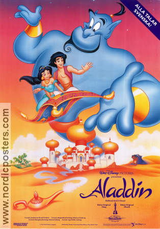 Aladdin Disney 1992 poster Scott Weinger Ron Clements Animerat