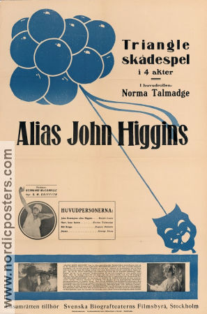 Alias John Higgins 1916 poster Norma Talmadge Ralph Lewis Chester M Franklin